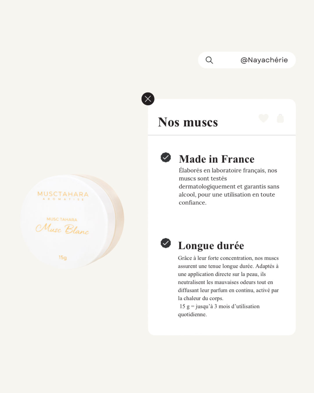 MUSC TAHARA MUSC BLANC